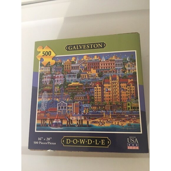 New DOWDLE FOLK ART COLLECTORS PUZZLE Galveston 500 PCS Brand New‎ - Picture 1 of 5